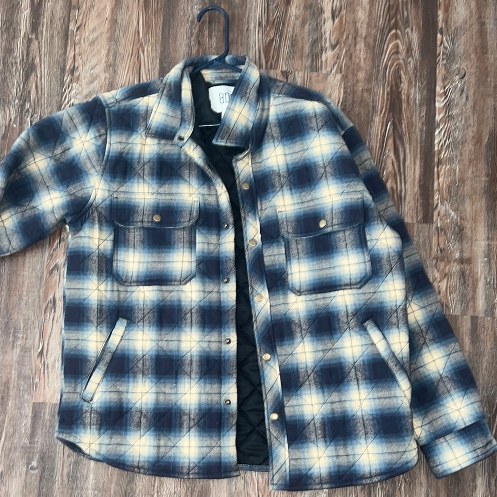 Plaid Blue and Cream Jacket